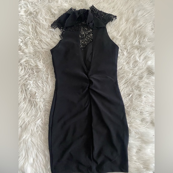 Black Bandage Dress With Lace Detail - Picture 2 of 6